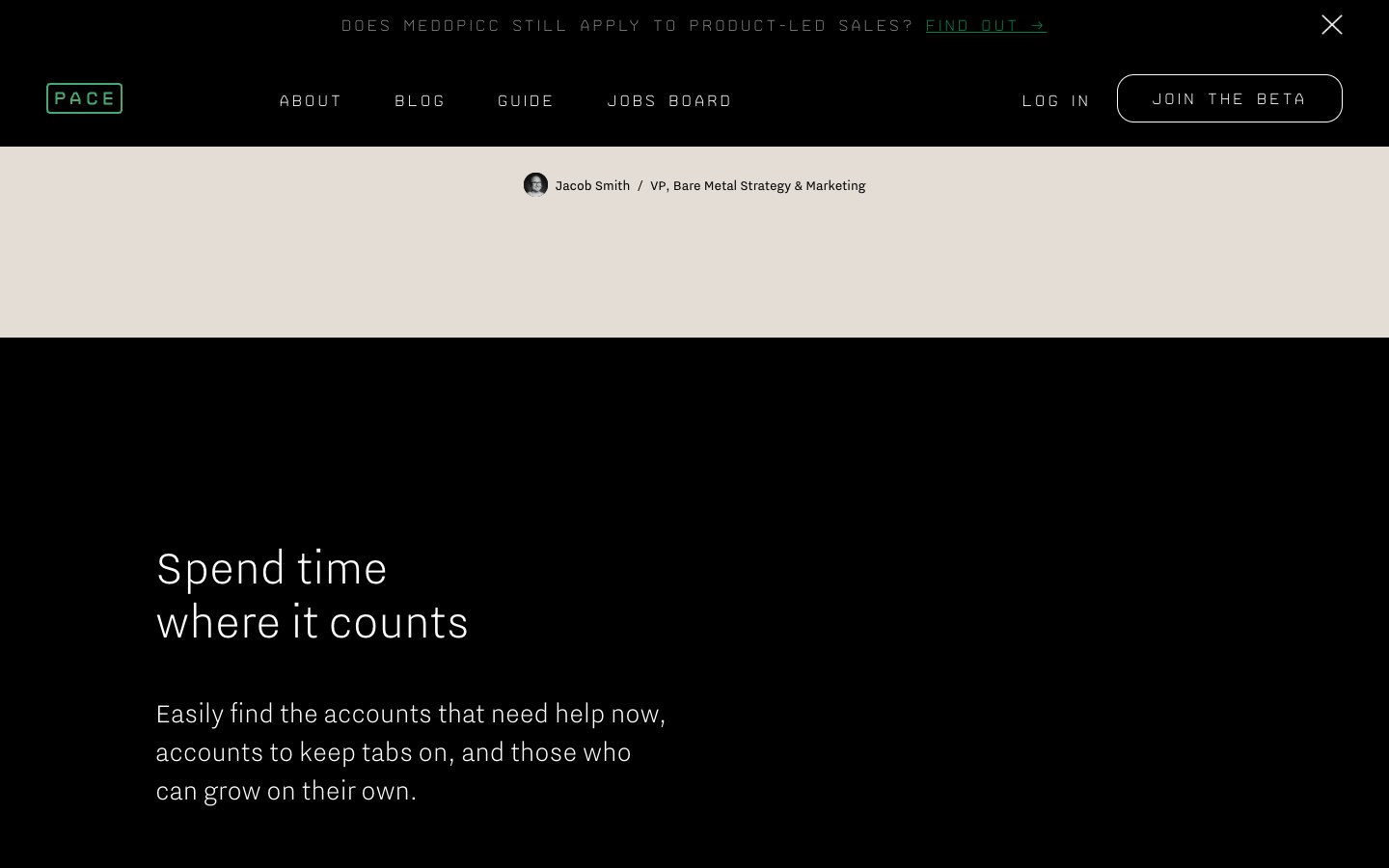 Pace — B2B SaaS website built by Devdwell